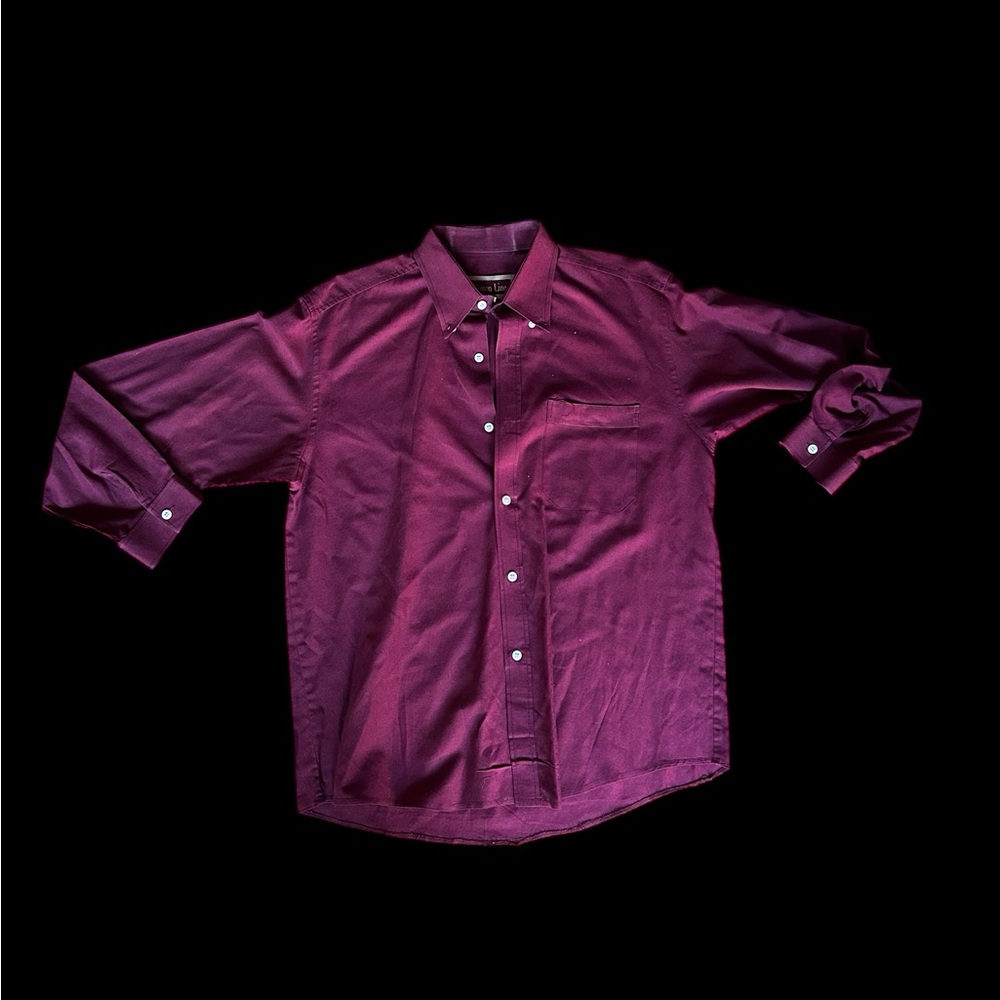 ✨Burgundy cotton line vintage button-up shirt✨